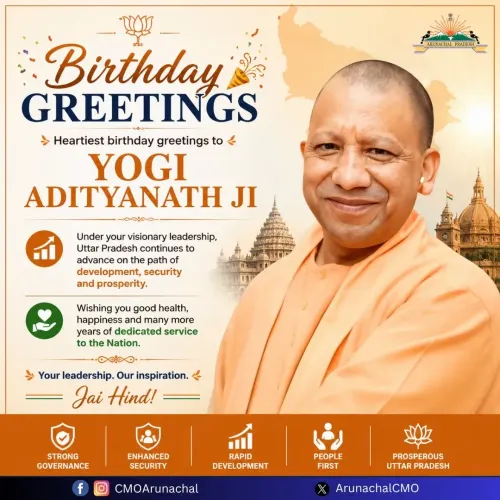 Arunachal CMO Extends Birthday Wishes to CM Yogi Adityanath