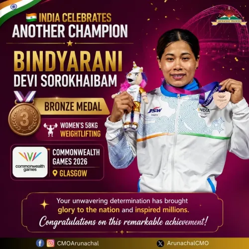 Arunachal CMO Hails Bindyarani Devi's CWG 2026 Bronze