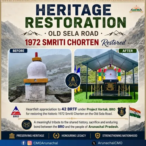 Arunachal CMO lauds 42 BRTF for restoring 1972 Smriti Chorten
