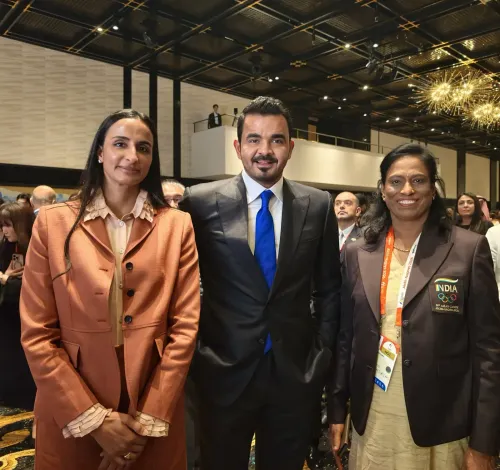 PT Usha meets OCA chief Sheikh Joaan at Aichi-Nagoya Asian Games reception