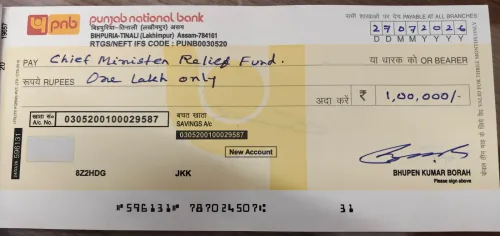 Assam MLA Bhupen Kumar Borah donates to CM Relief Fund