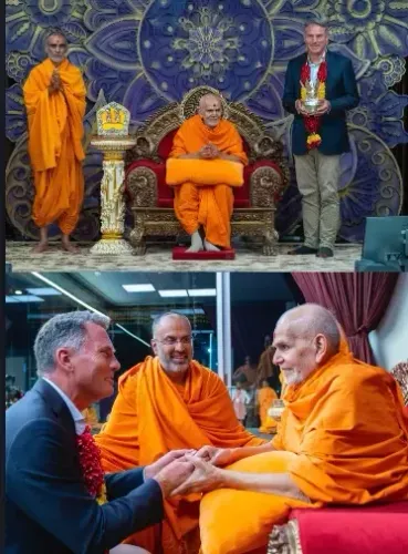 Richard Marles Engages with Mahant Swami Maharaj at BAPS Temple in Melbourne