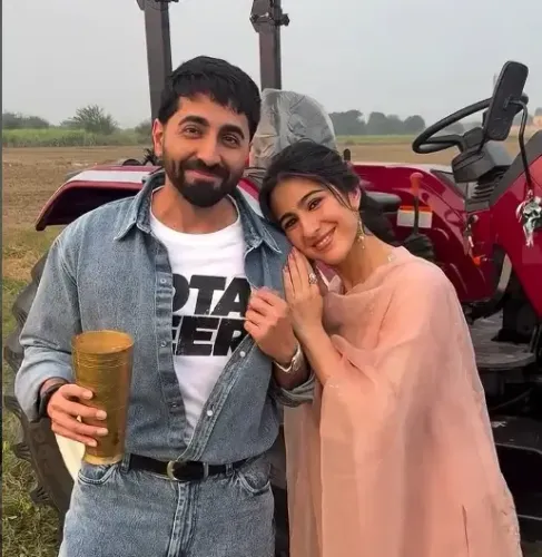 Ayushmann Khurrana, Sara Ali Khan soak in Punjabi culture in Chandigarh for 'Udta Teer'