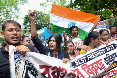 Kolkata: SLST job seekers stage protest rally over demands