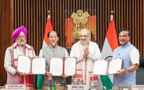 अमित शाह की उपस्थिति में असम नागालैंड तेल गैस समझौते पर हस्ताक्षर