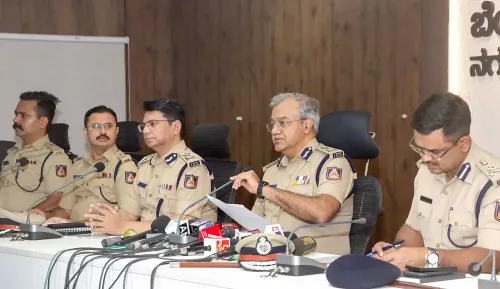 Bengaluru: Police Chief Evaluates Confiscated Goods, Speaks to Press
