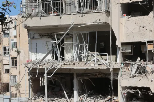 Site of Iranian Missile Strike in Tel Aviv