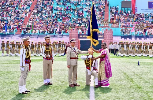 Gangtok: President Murmu presents President's Police Colour to Sikkim Police