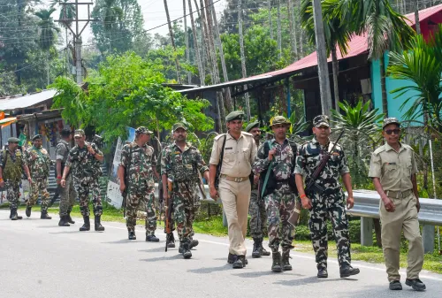 Enhanced Security Forces in Murshidabad Ahead of Bengal Elections on April 23