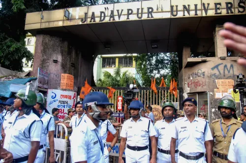 Jadavpur University clashes: ACP visits campus to probe graffiti, student violence
