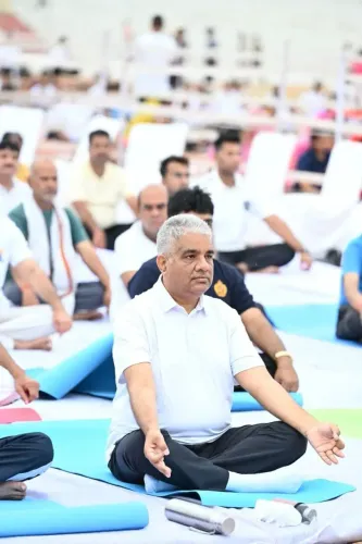Bhupender Yadav joins Alwar residents for Yoga Day session
