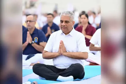 Bhupender Yadav joins mass yoga event in Alwar on IDY 2026