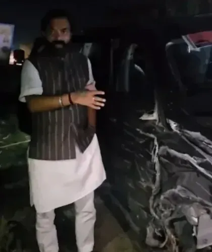 BJP MLA Brijbhushan Rajput escapes unhurt as truck hits convoy in Mahoba