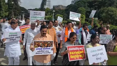 BJP protests at Vidhana Soudha over zero women in Karnataka Cabinet