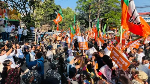 BJP protests outside Congress office in Ranchi over Kharge's remark on PM Modi