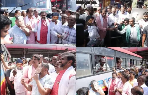 Karnataka BJP Protests Fare Increase by Distributing Roses to Male Commuters