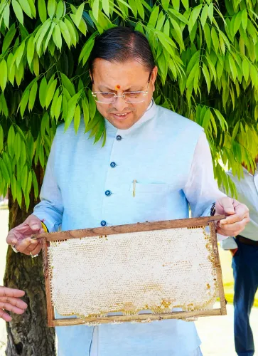 Dehradun: CM Dhami reviews honey production at residence