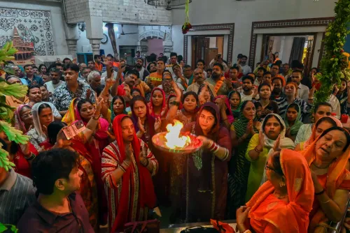 New Delhi: Devotees at Gauri Shankar Temple on Sawan Shivratri