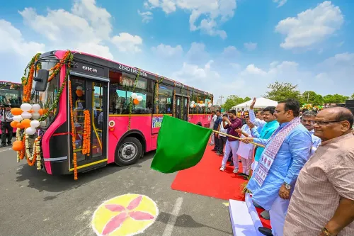 Jaipur: CM Bhajan Lal flags off electric buses