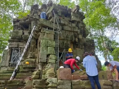 Is Restoration Work on Angkor Wat's Bakan Tower Progressing Well?