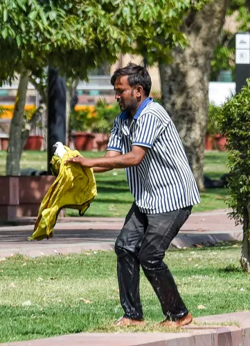 नई दिल्ली: व्यक्ति ने प्रचंड गर्मी में कबूतर को बचाया