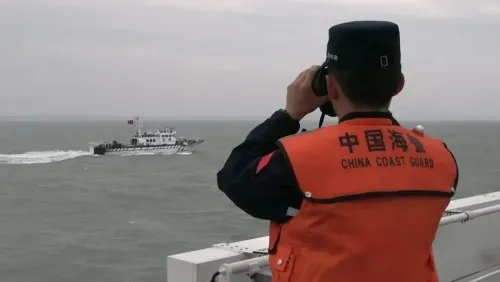 क्या चीन के फूच्येन प्रांत के तटरक्षक बलों ने नियमित कानून प्रवर्तन गश्ती की?