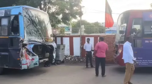 क्या चेन्नई के वेलाचेरी में दो बसों की टक्कर से चालक समेत 8 लोग घायल हुए?
