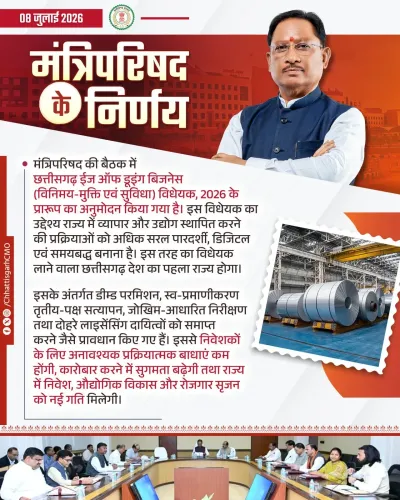 Chhattisgarh Cabinet clears landmark Ease of Doing Business Bill 2026