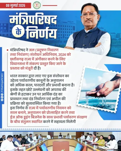 Chhattisgarh Cabinet Clears Water Act 2024 Adoption