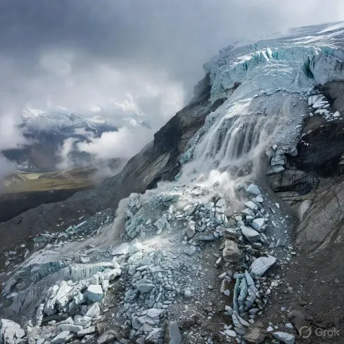 China radar satellites image Nepal glacier collapse killing 400+