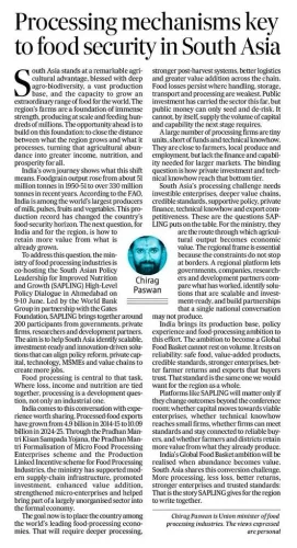 Chirag Paswan Calls for South Asia Food Processing Leap