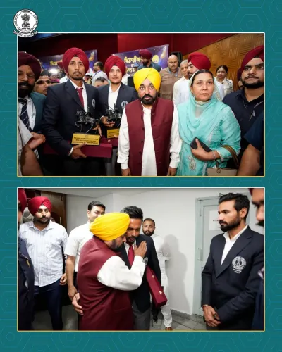 CM Bhagwant Mann Presents Maharaja Ranjit Singh Award to Punjab Athletes