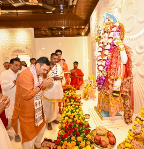 CM Bhajan Lal joins Ramkatha, Navakundi Mahayajna in Kelawa Khurd