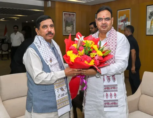 CM Bhajan Lal meets Union Minister Pralhad Joshi in Delhi