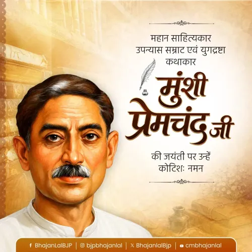CM Bhajan Lal pays tribute to Munshi Premchand on birth anniversary
