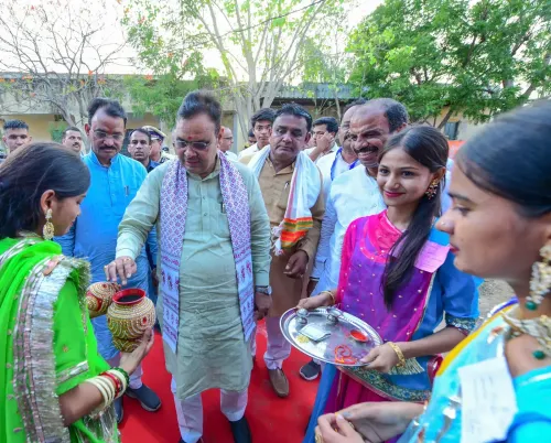 CM Bhajan Lal Reviews SHG Exhibition at Lamba Gram Chaupal