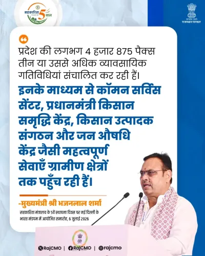 CM Bhajanlal: 4,875 PACS Run 3+ Business Activities