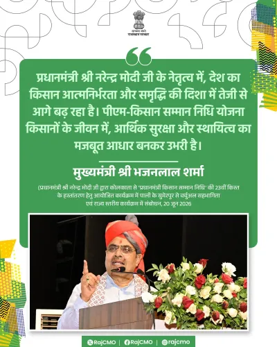 CM Bhajanlal backs PM-KISAN as pillar of farmer security