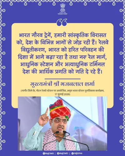 CM Bhajanlal Highlights Bharat Gaurav Trains Linking Rajasthan Heritage