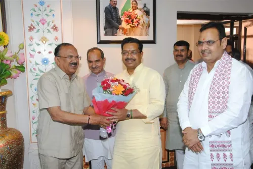 CM Bhajanlal, New BJP State Secy Meet Assembly Speaker Devnani
