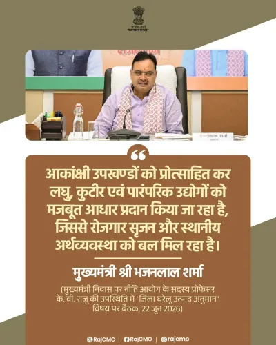 CM Bhajanlal Pushes MSMEs via Aspirational Sub-Districts
