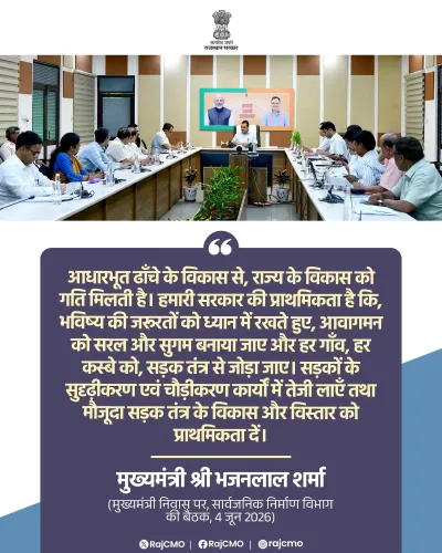 CM Bhajanlal Sharma Links Infrastructure to Rajasthan Growth