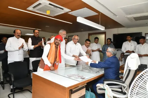 CM Bhupendra Patel Attends BJP Rajya Sabha Nomination Filing in Gujarat