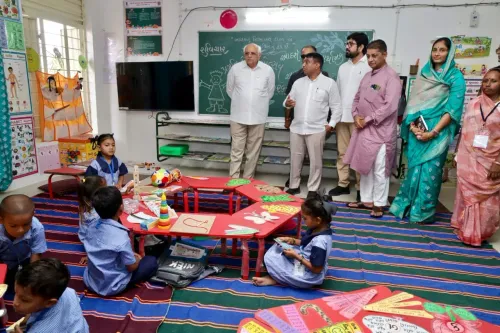 CM Bhupendra Patel Visits Sanand School, Urges Green and Water Pledges