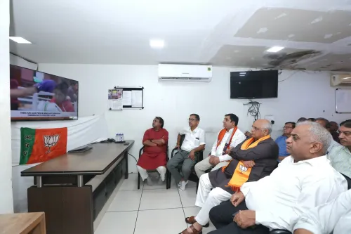 CM Bhupendra Patel Watches Mann Ki Baat With BJP Workers in Ahmedabad
