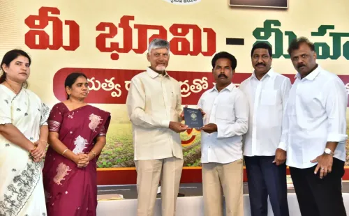 CM Chandrababu Distributes Pattadar Passbooks in Banaganapalle