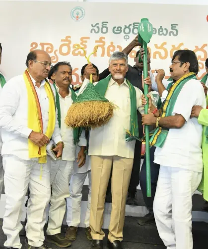 CM Chandrababu Launches 117-Gate Work at Dowleswaram Barrage
