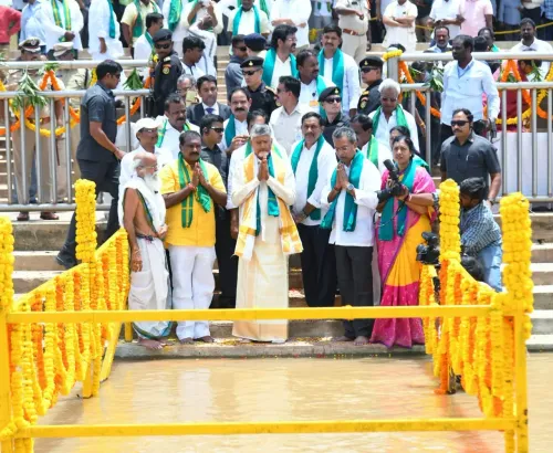 CM Chandrababu Naidu Joins Jalaarathi at Krishna-Godavari Sangam