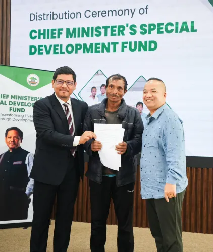 CM Conrad Sangma Distributes CMSDF Sanctions, Flags Off School Buses