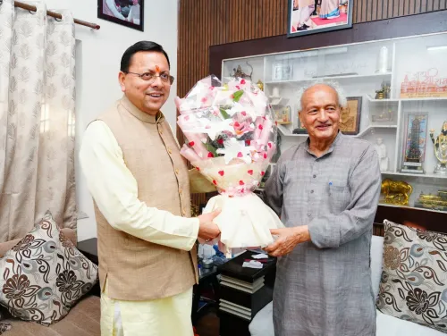 CM Dhami Calls on Former CM Koshyari at His Residence